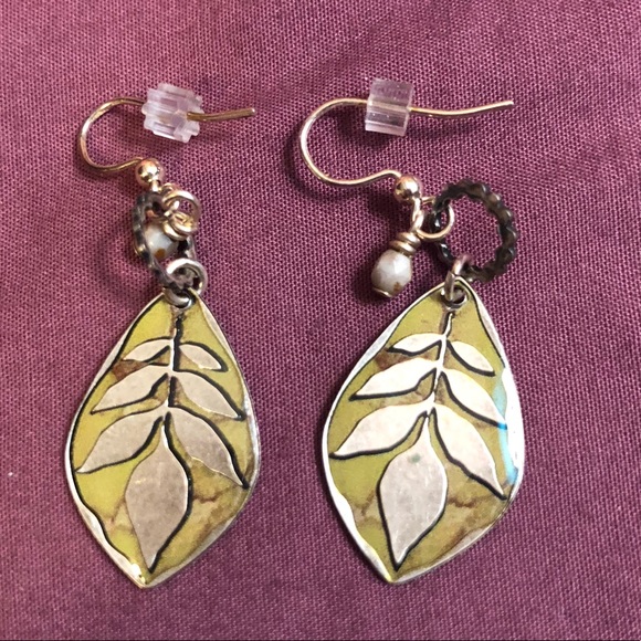 Earrings with Leaf Design - Picture 1 of 1